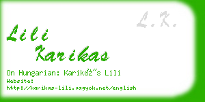 lili karikas business card